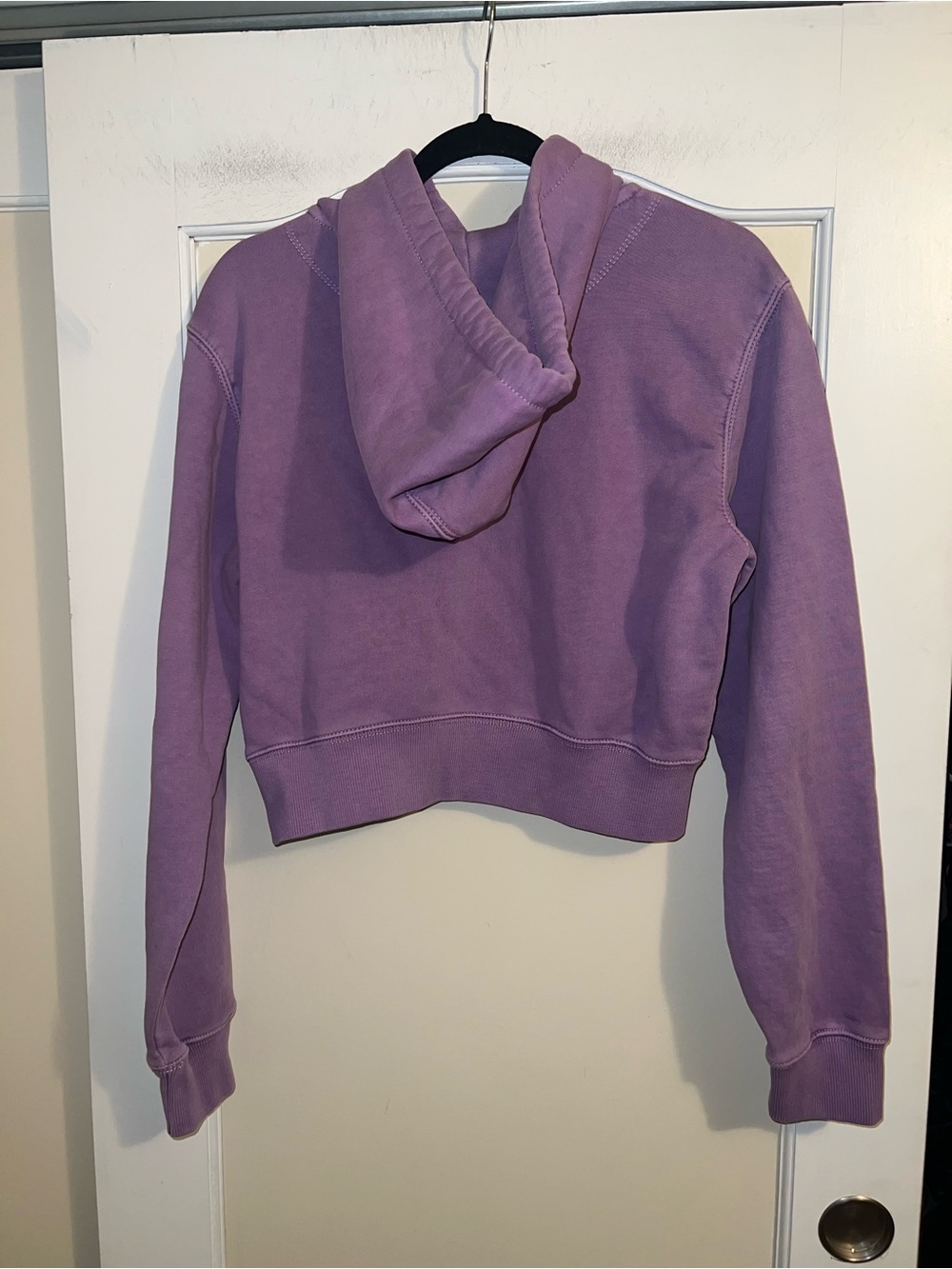 Coach Garment Dye Cropped Hoodie Sweatshirt in Purple - Picture 10 of 11